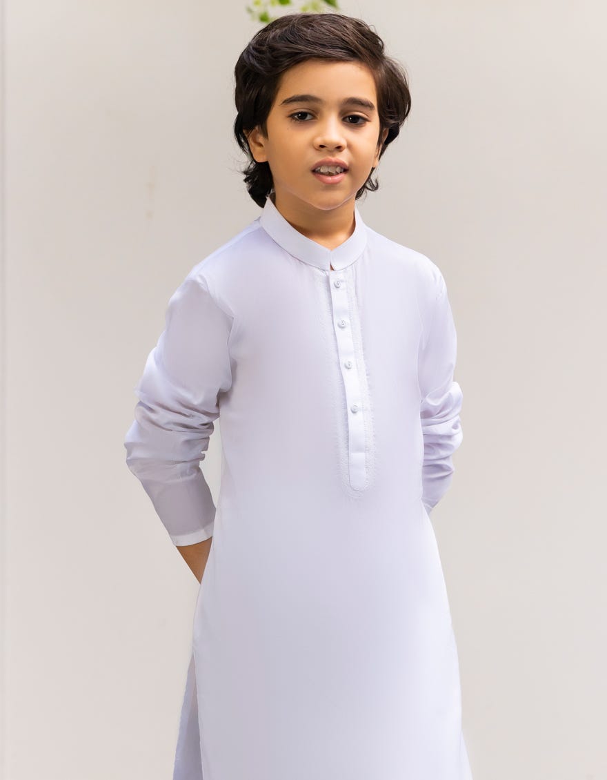 WHITE COTTON KURTA | JCK-S-90487