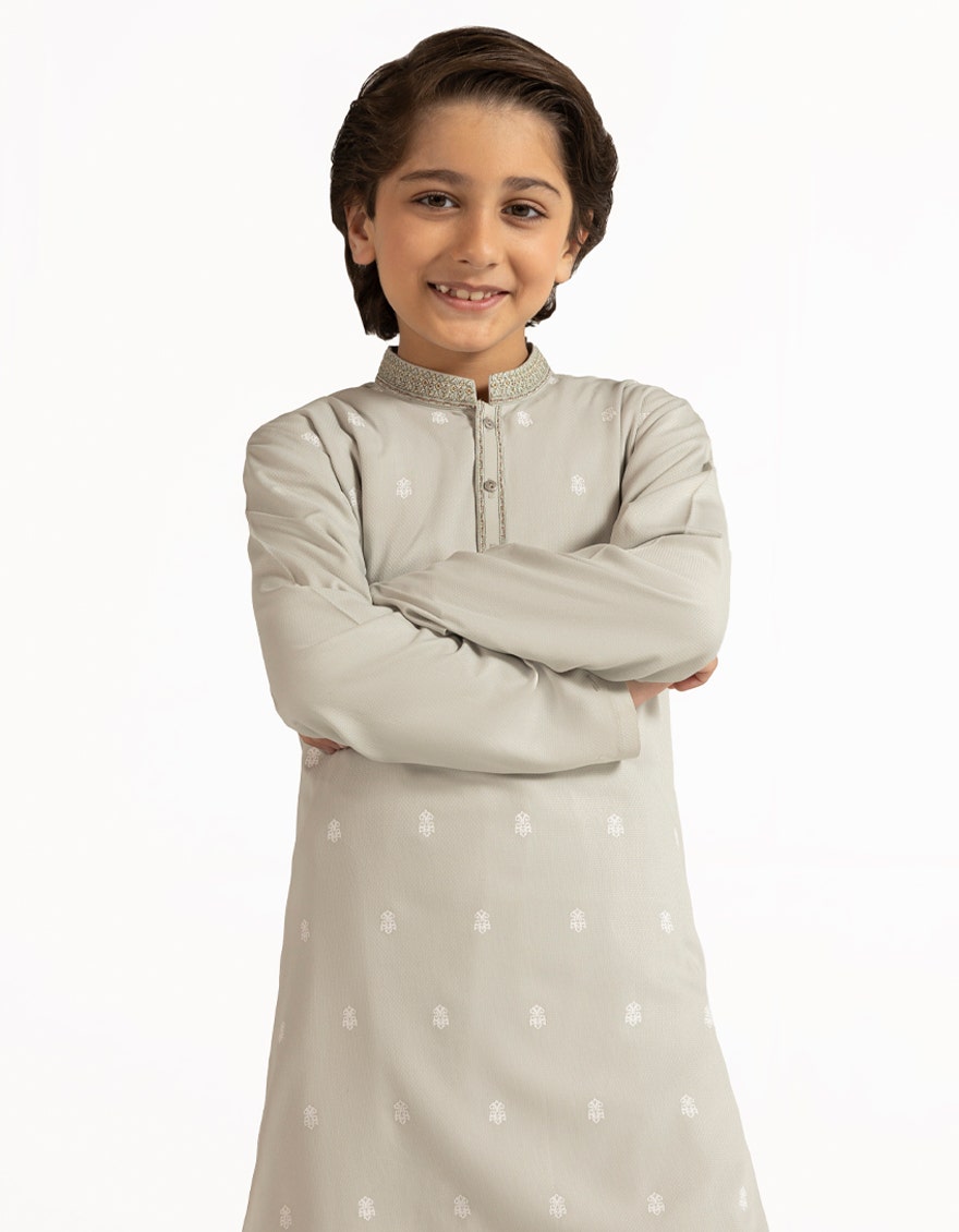SILVER GREEN SEMI-FORMAL KAMEEZ SHALWAR
