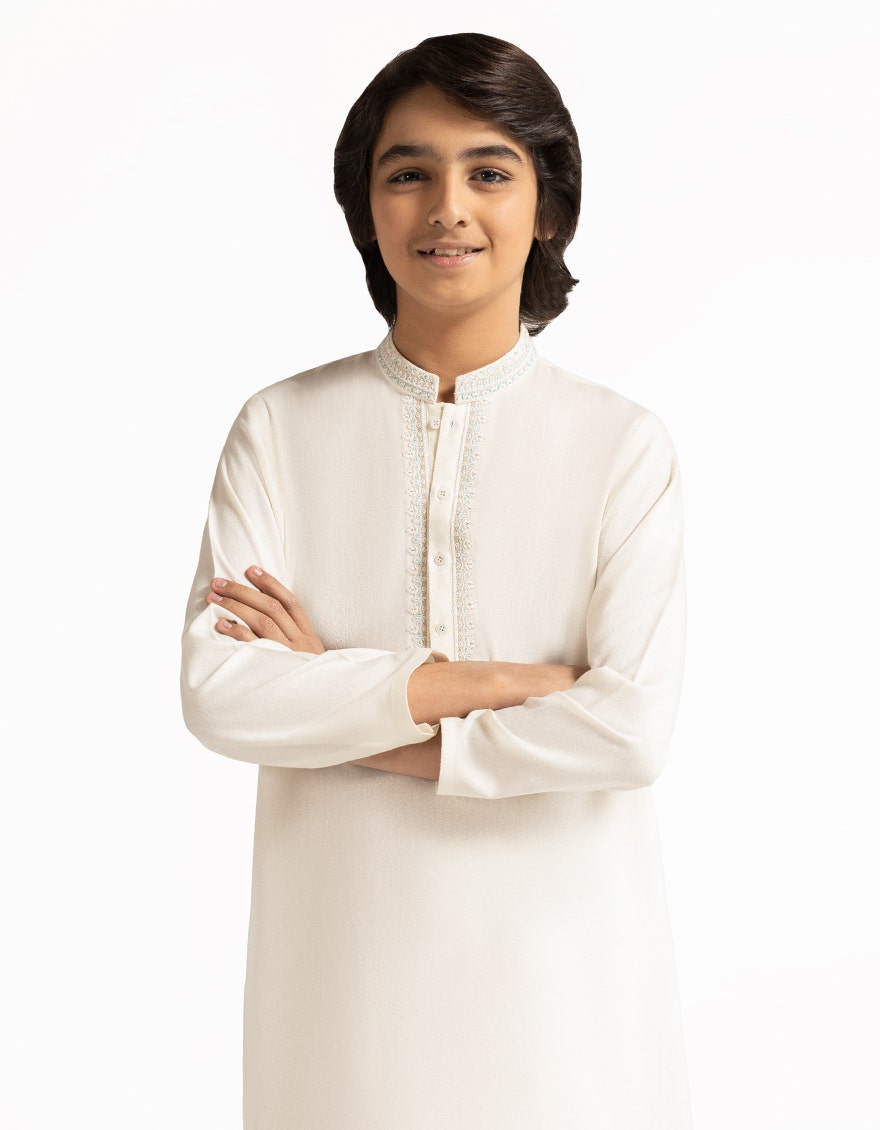 CREAM FORMAL KAMEEZ SHALWAR