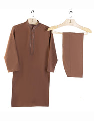 BROWN BLENDED SEMI-FORMAL KAMEEZ SHALWAR