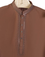 BROWN BLENDED SEMI-FORMAL KAMEEZ SHALWAR
