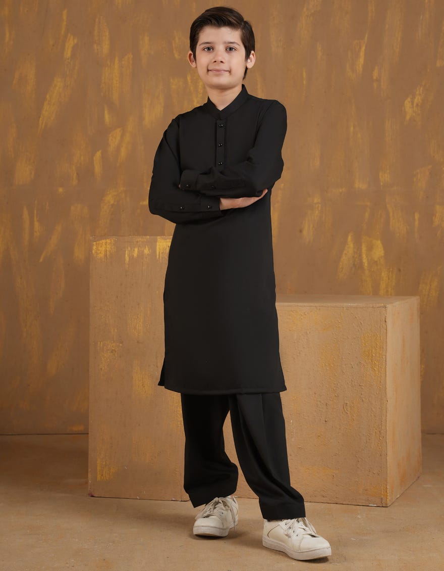 BLACK BLENDED KAMEEZ SHALWAR