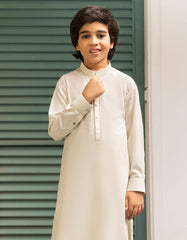 APPLE WHITE BLENDED KAMEEZ SHALWAR