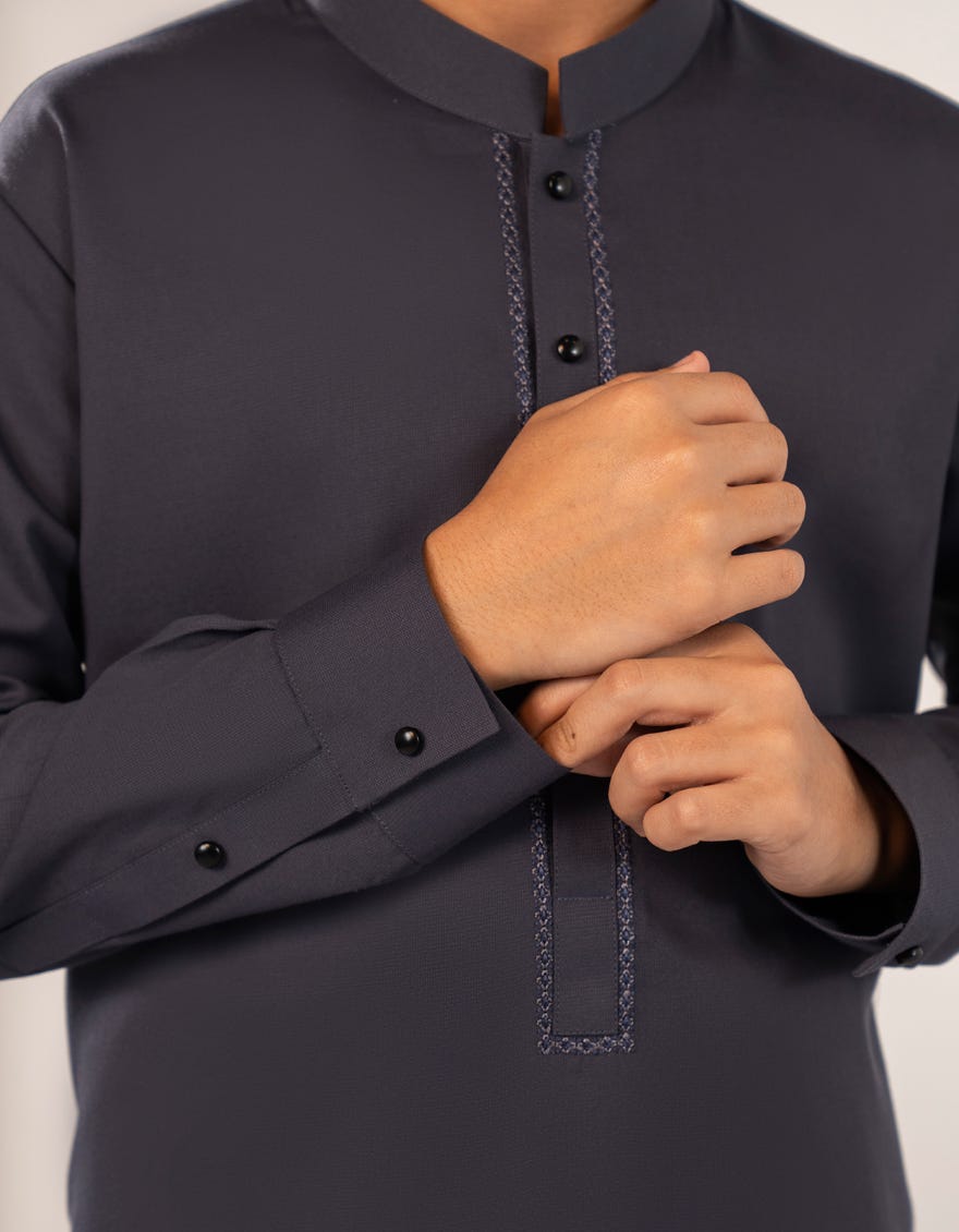 GREY BLENDED KAMEEZ SHALWAR