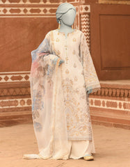 BLUE LAWN PRINTED UNSTITCHED 2PC | JLAWN-S-JDS-25-1043