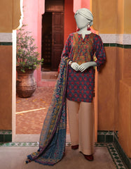 BLUE LAWN PRINTED UNSTITCHED 2PC | JLAWN-S-JDS-25-1047