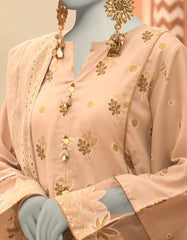 BEIGE LAWN PRINTED UNSTITCHED 2PC | JLAWN-S-JDS-25-1049