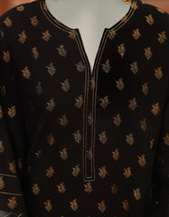 BLACK LAWN DYED UNSTITCHED 2PC | JLAWN-S-JDS-25-1053