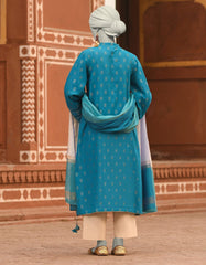 BLUE LAWN DYED UNSTITCHED 2PC | JLAWN-S-JDS-25-1055