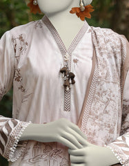 BEIGE LAWN EMBROIDERED UNSTITCHED 2PC | JLAWN-S-JDS-25-1060