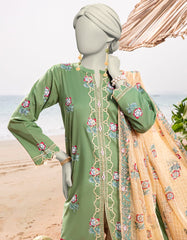 GREEN LAWN EMBROIDERED UNSTITCHED 2PC | JLAWN-S-JDS-25-1066