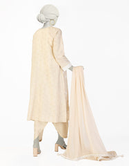 BEIGE DOBBY EMBROIDERED 2PC STITCHED
