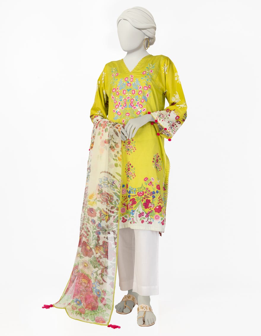 GREEN LAWN EMBROIDERED 2PC STITCHED
