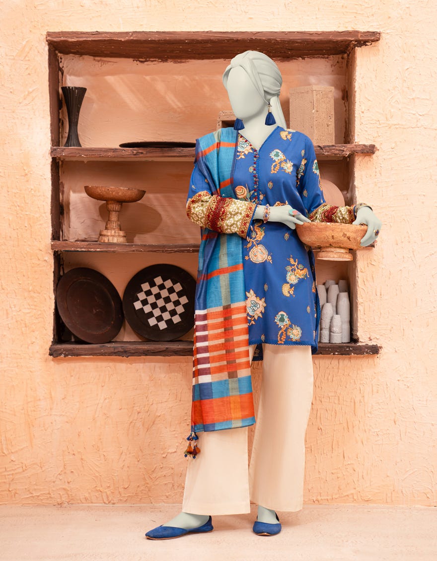 MULTICOLOR LAWN PRINTED UNSTITCHED 2PC