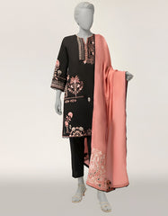 BLACK LAWN EMBROIDERED STITCHED 2PC