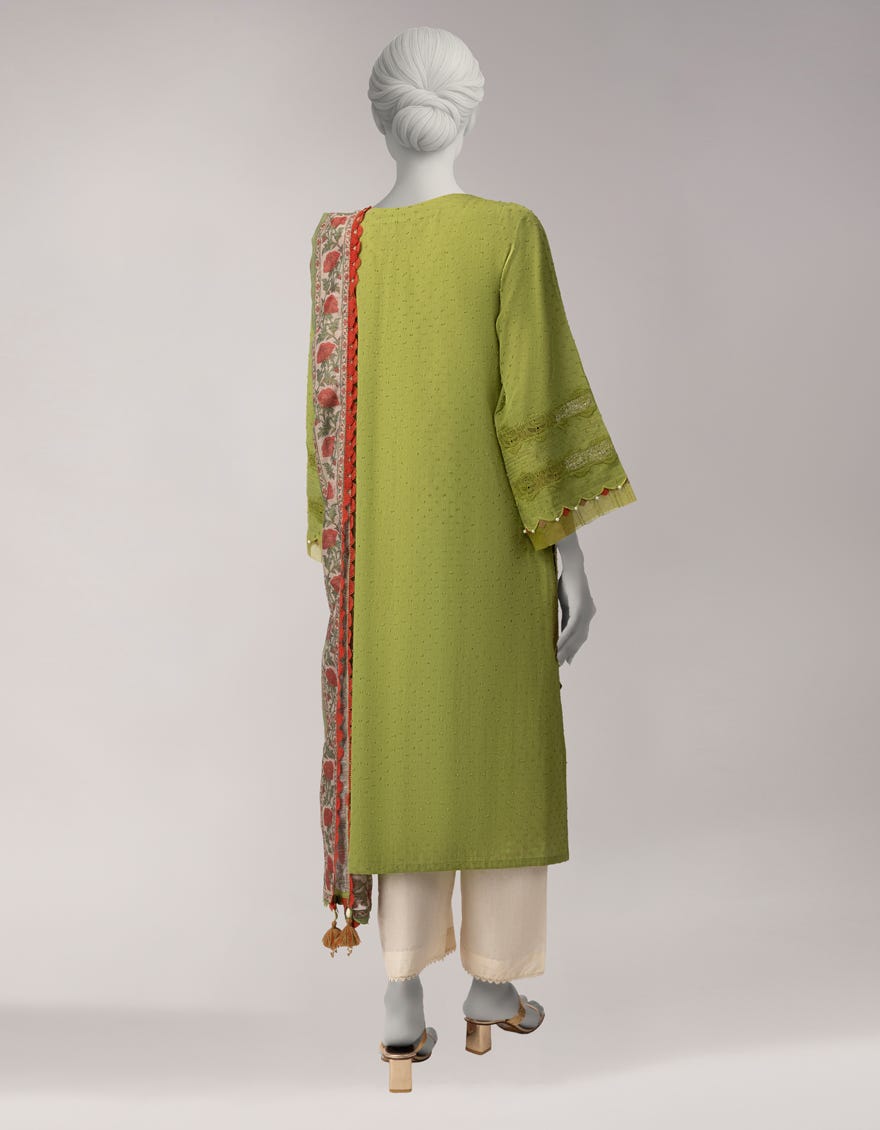 GREEN DORIA EMBROIDERED UNSTITCHED 2PC