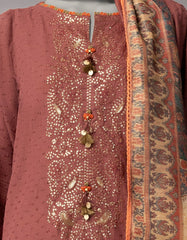 BROWN DORIA EMBROIDERED UNSTITCHED 2PC