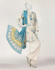 BEIGE LAWN PRINTED STITCHED 2PC