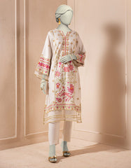 WHITE RAW SILK EMBROIDERED KURTI
