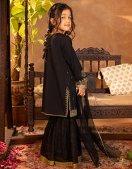 BLACK LUREX LAWN EMBROIDERED 3PC STITCHED