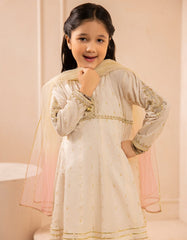IVORY SILK EMBROIDERED 3PC STITCHED