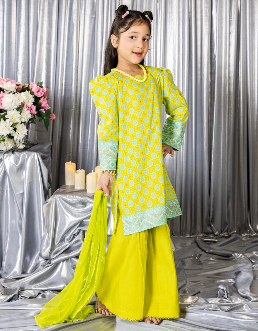 GREEN LAWN PRINTED 3PC STITCHED