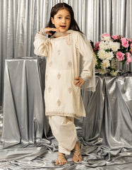 IVORY DOBBY EMBROIDERED 3PC STITCHED