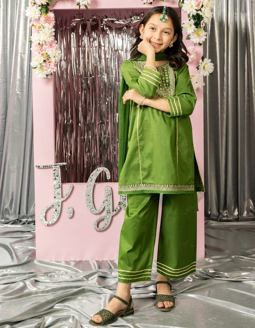 GREEN LAWN EMBROIDERED 3PC STITCHED