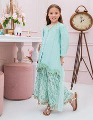 GREEN SILK EMBROIDERED 3PC STITCHED