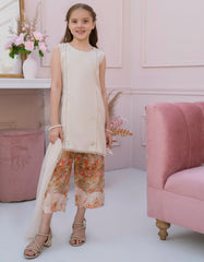 OFF WHITE ORGANZA EMBROIDERED 3PC STITCHED