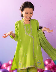 GREEN LAWN SILK EMBROIDERED 3PC STITCHED