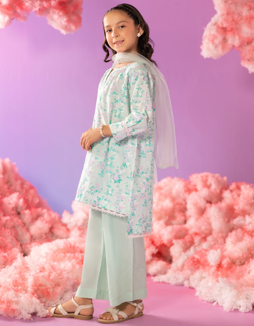 GREEN LAWN EMBOSSED 3PC STITCHED