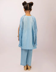 BLUE LAWN EMBROIDERED STITCHED 3PC