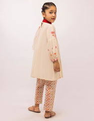 BEIGE LAWN SCHIFFLI STITCHED 3PC