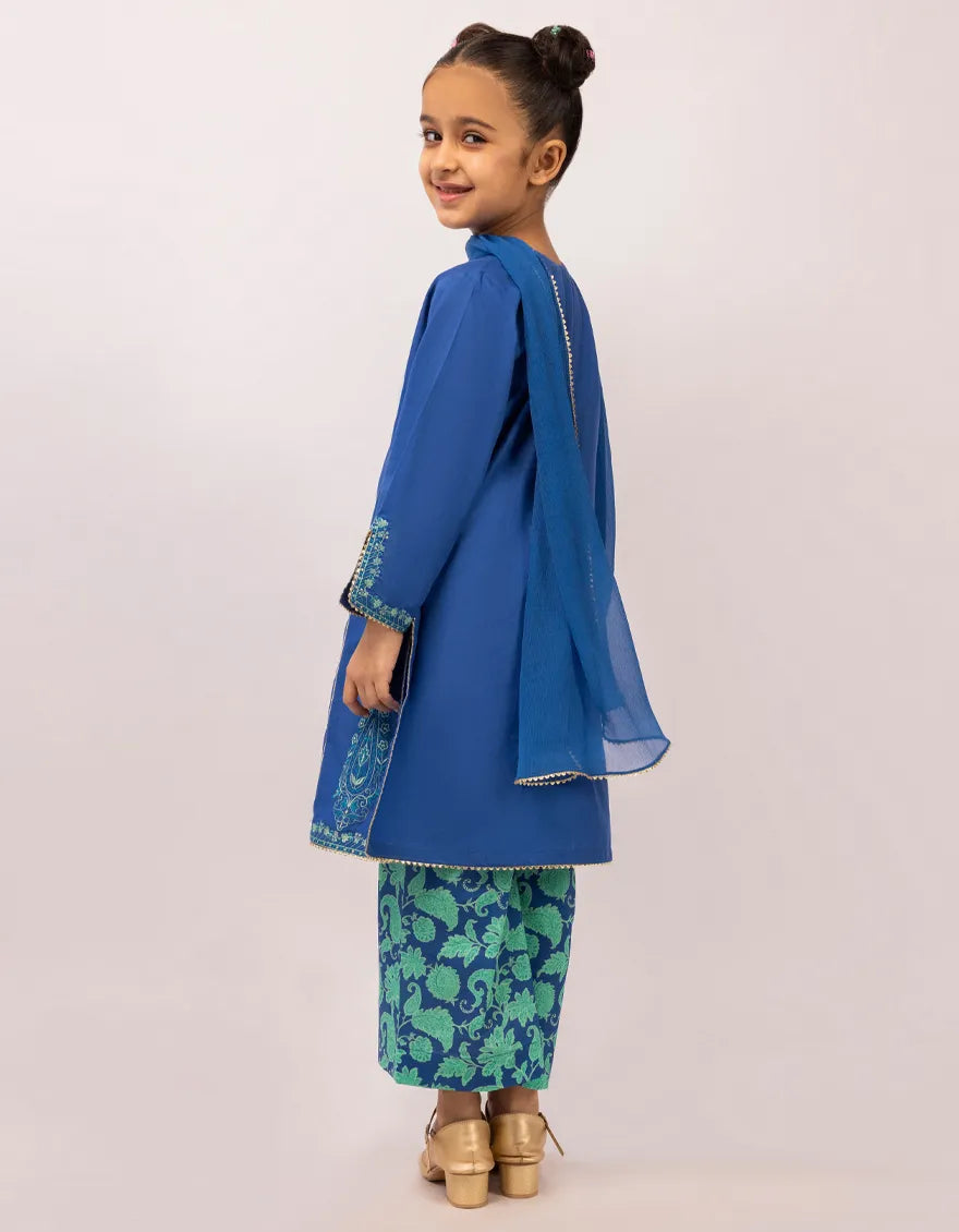 YELLOW LAWN EMBROIDERED STITCHED 3PC