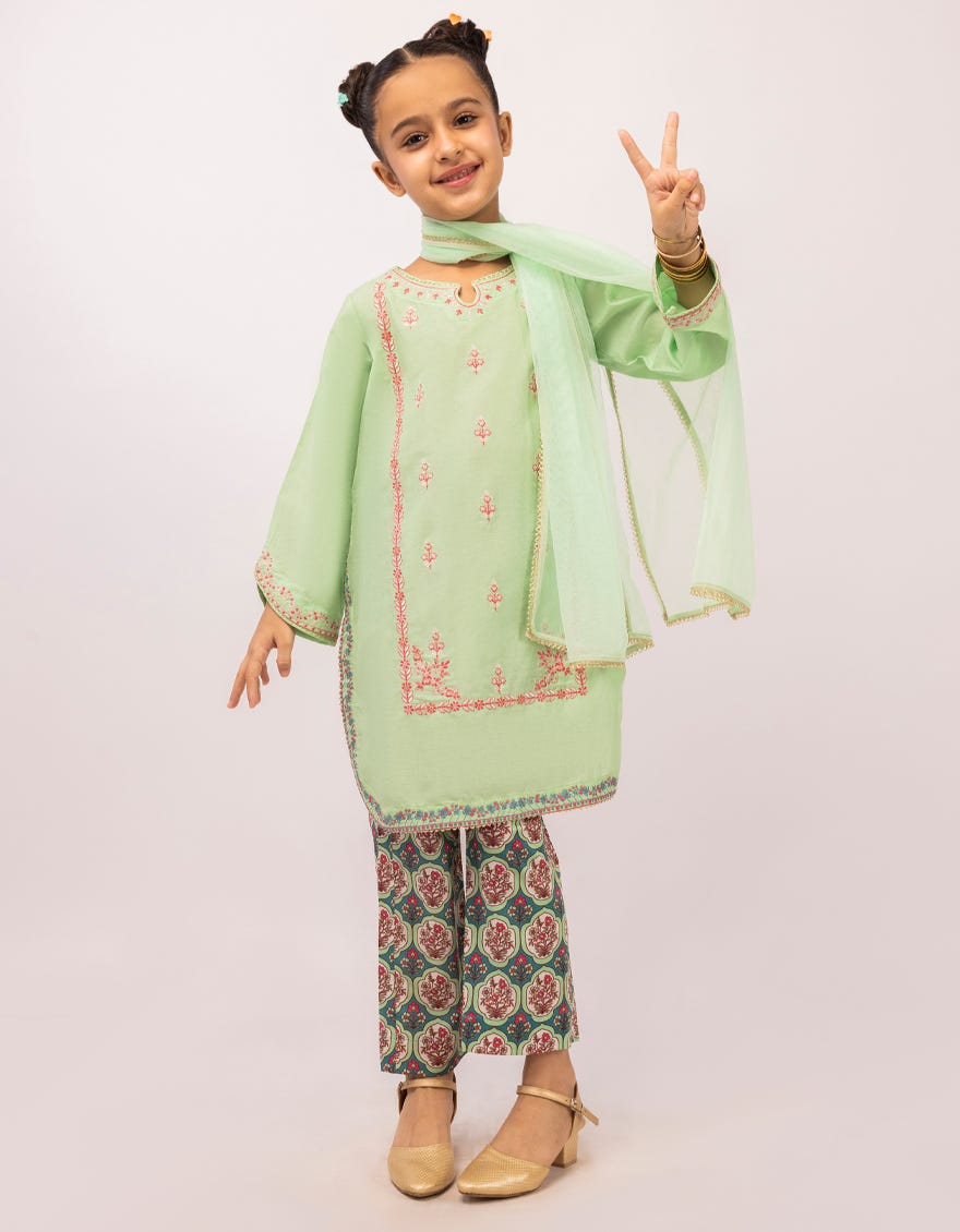 GREEN LAWN EMBROIDERED STITCHED 3PC