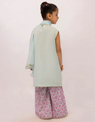 BLUE LAWN EMBROIDERED STITCHED 3PC