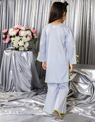 BLUE LAWN EMBROIDERED 2PC STITCHED
