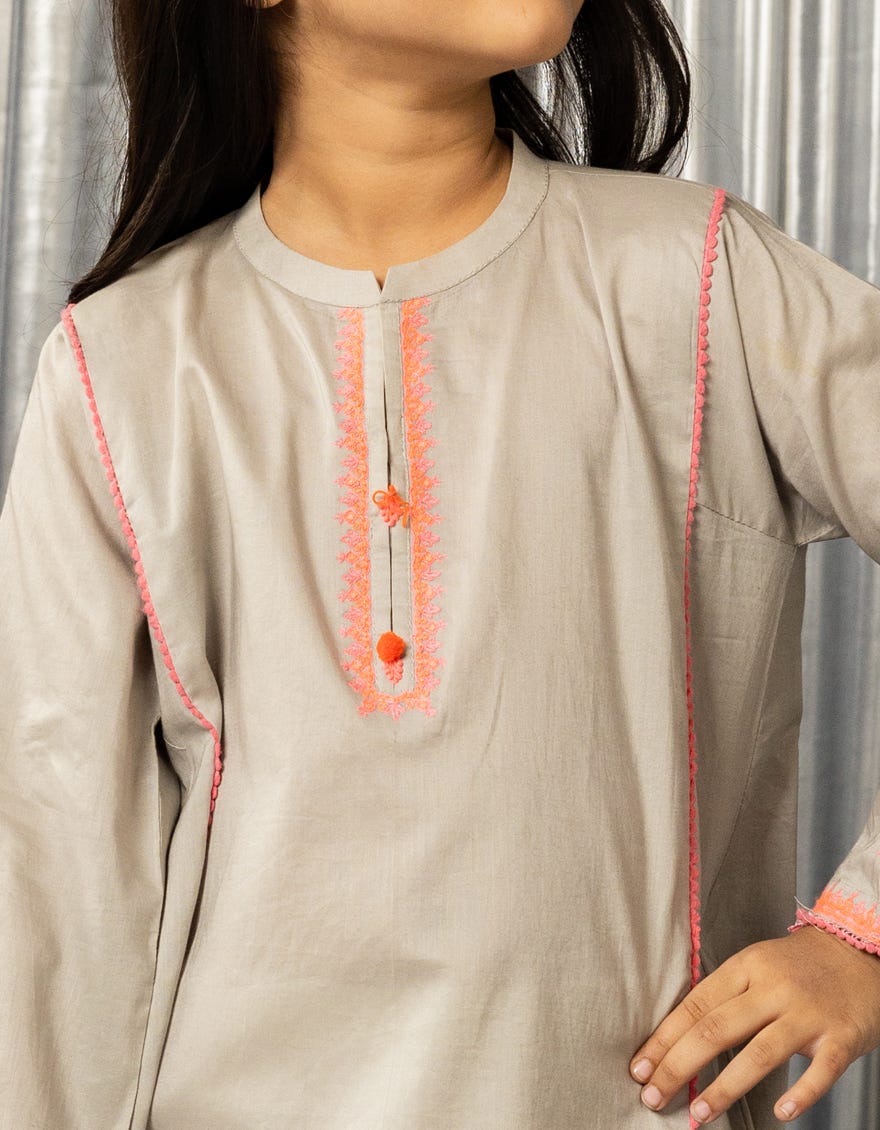 GREY LAWN EMBROIDERED 2PC STITCHED