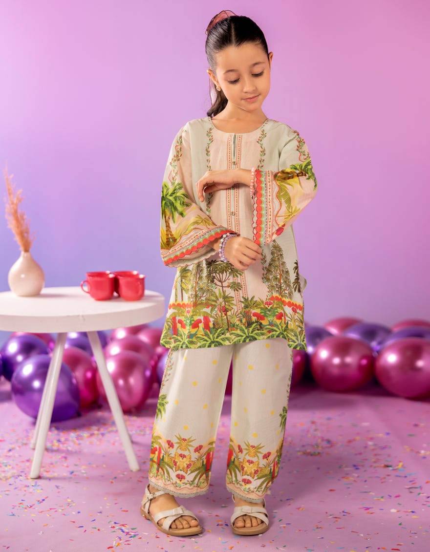 GREEN LAWN DIGITAL PRINTED 2PC STITCHED