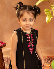 BLACK SILK EMBROIDERED 3PC STITCHED