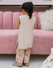 BEIGE SILK EMBROIDERED 2PC STITCHED