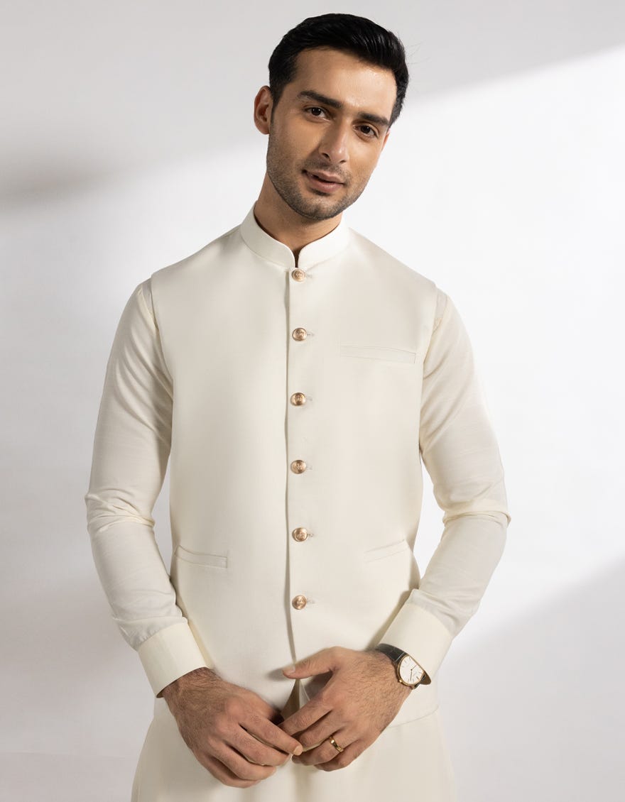 CREAM SUITING WAISTCOAT
