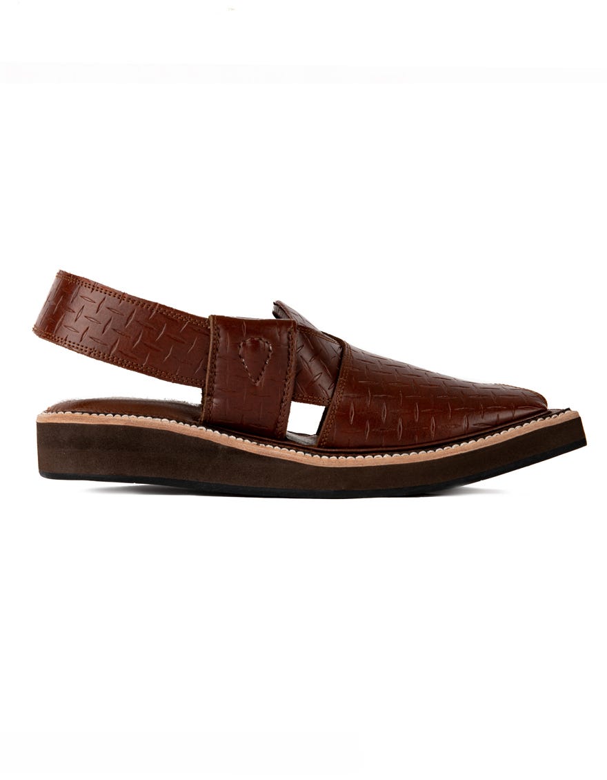 BROWN PLAIN PESHAWARI SANDALS