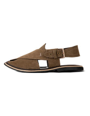 ASH GREY LEATHER PESHAWARI SANDALS