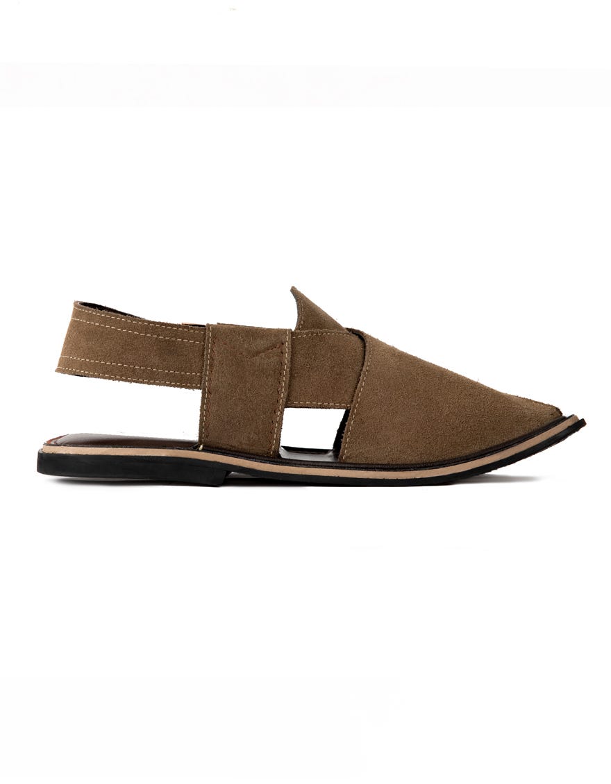 ASH GREY LEATHER PESHAWARI SANDALS