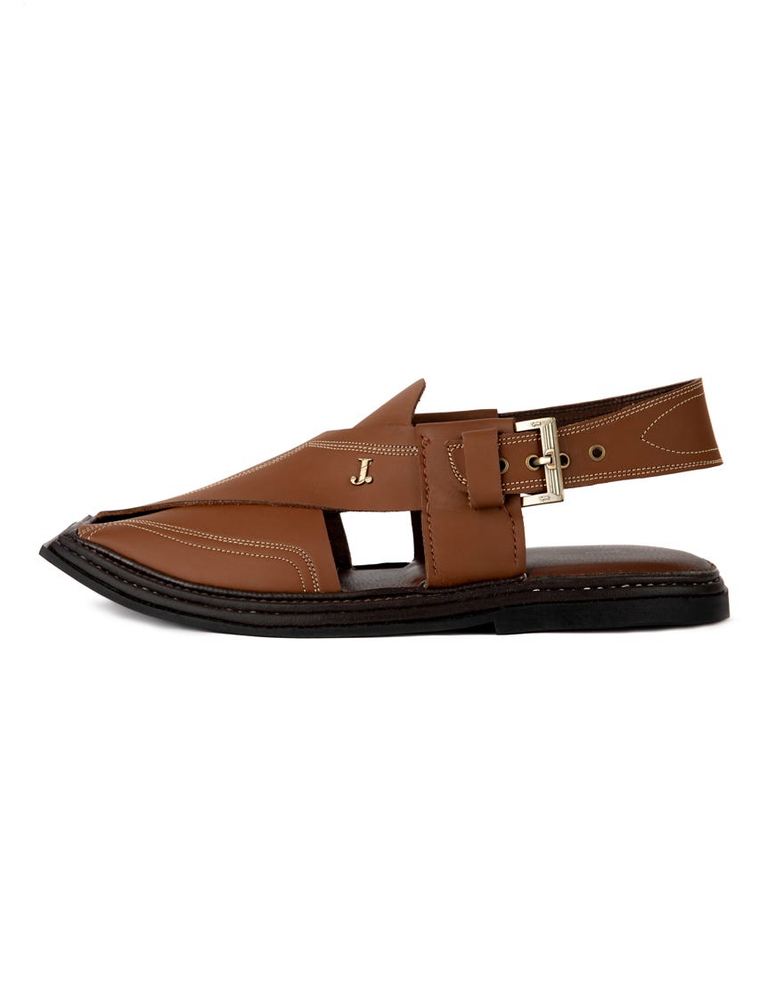 BROWN PLAIN PESHAWARI SANDALS