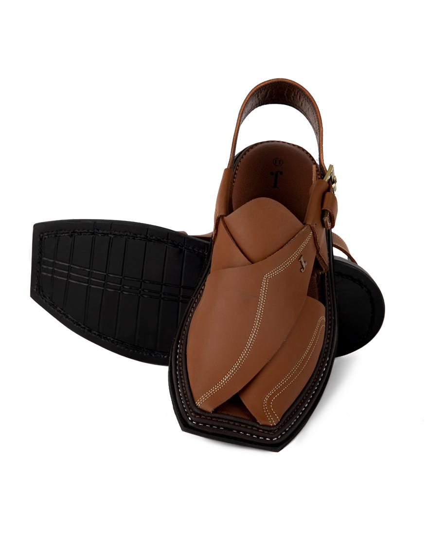 BROWN PLAIN PESHAWARI SANDALS