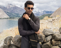 BLACK BLENDED MEN SHAWL | JJID-SHAWL