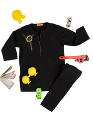 BLACK BLENDED  KAMEEZ SHALWAR | JJIKP-S-38455